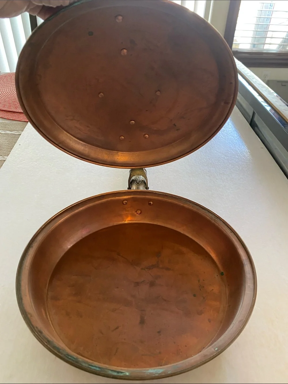 Vintage Claridges Hotel London Copper Brass Bed Warmer Pan Wood Handle